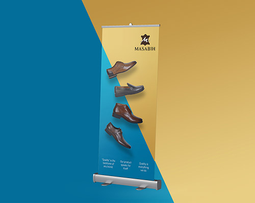 Standee design for a shoe brand