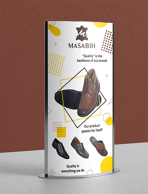 standee design for shoe firm